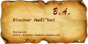 Blocher Amábel névjegykártya
